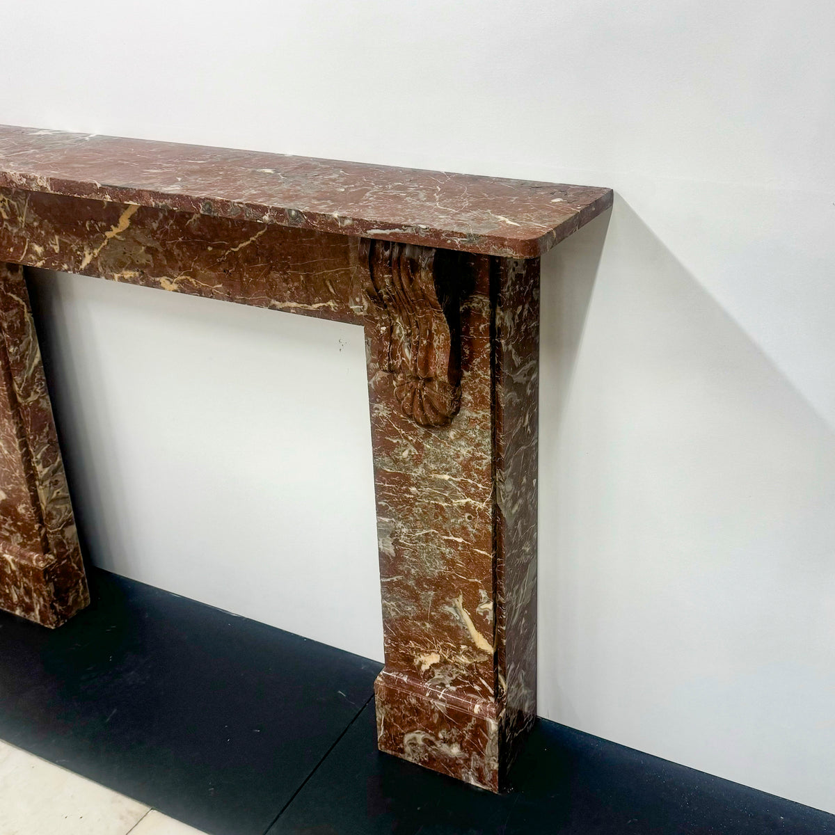 Antique Rose Royale Red Marble Fireplace Surround | Pair Available | The Architectural Forum