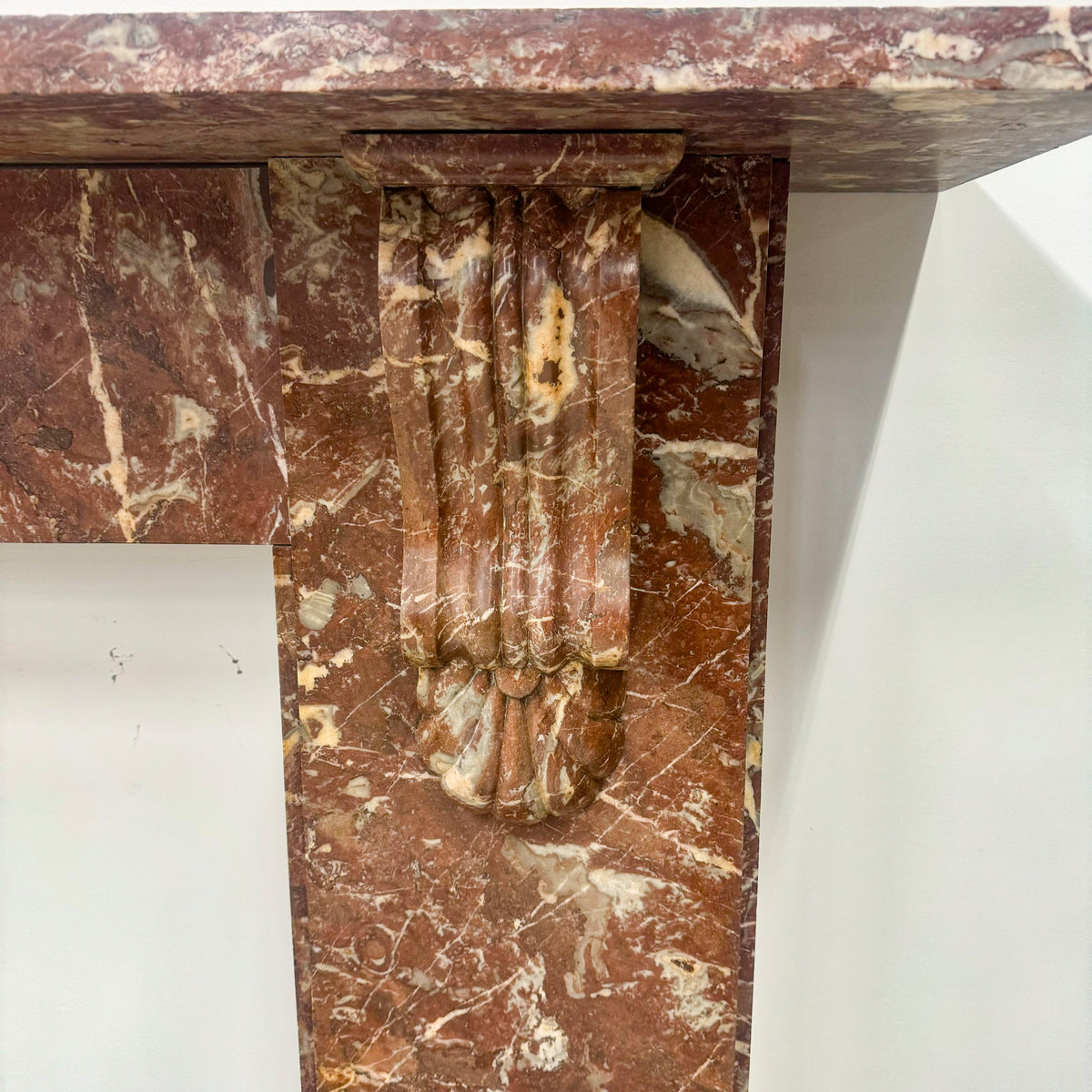 Antique Rose Royale Red Marble Fireplace Surround | Pair Available | The Architectural Forum