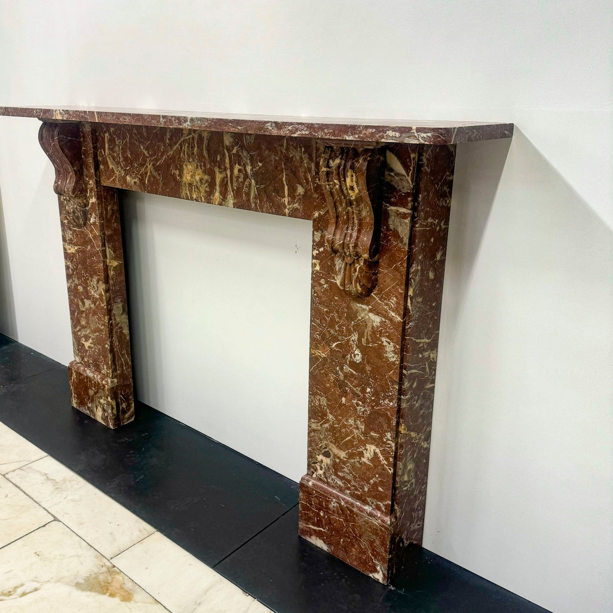 Antique Rose Royale Red Marble Fireplace Surround | Pair Available | The Architectural Forum