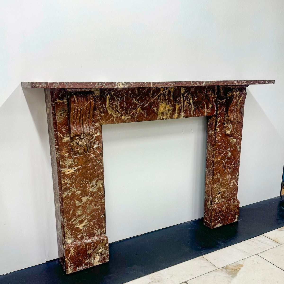 Antique Rose Royale Red Marble Fireplace Surround | Pair Available | The Architectural Forum