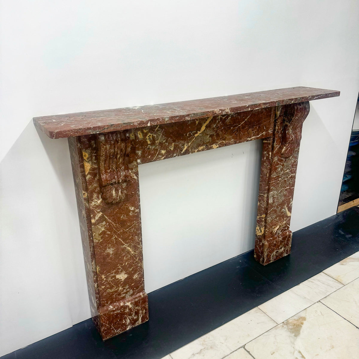 Antique Rose Royale Red Marble Fireplace Surround | Pair Available | The Architectural Forum