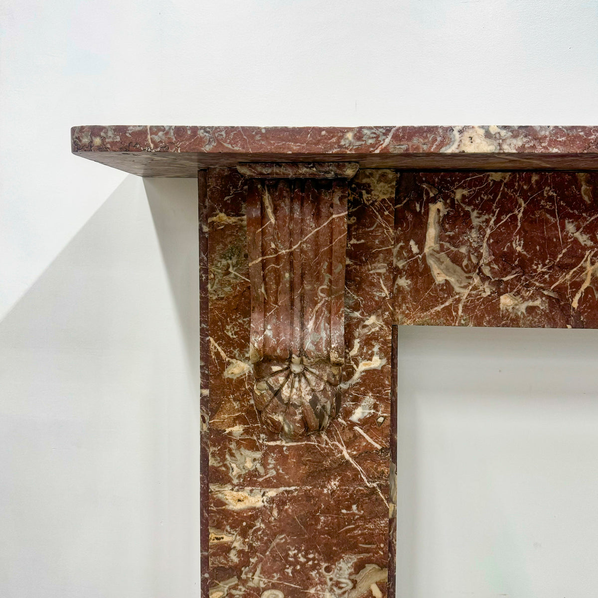 Antique Rose Royale Red Marble Fireplace Surround | Pair Available | The Architectural Forum