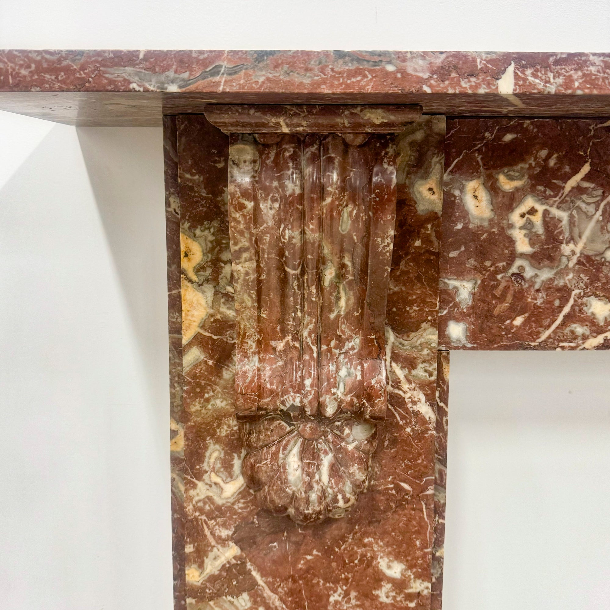 Antique Rose Royale Red Marble Fireplace Surround | Pair Available | The Architectural Forum