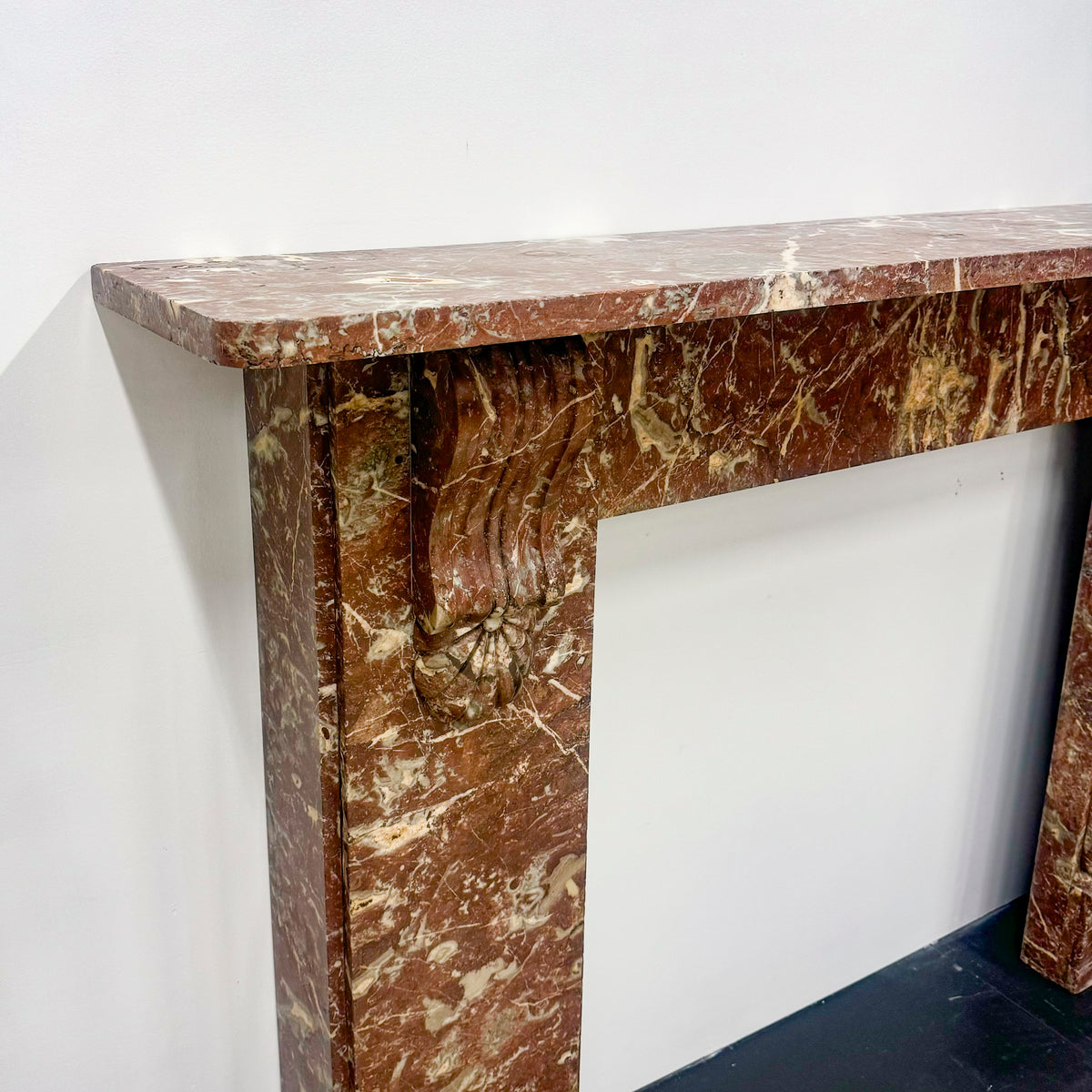 Antique Rose Royale Red Marble Fireplace Surround | Pair Available | The Architectural Forum