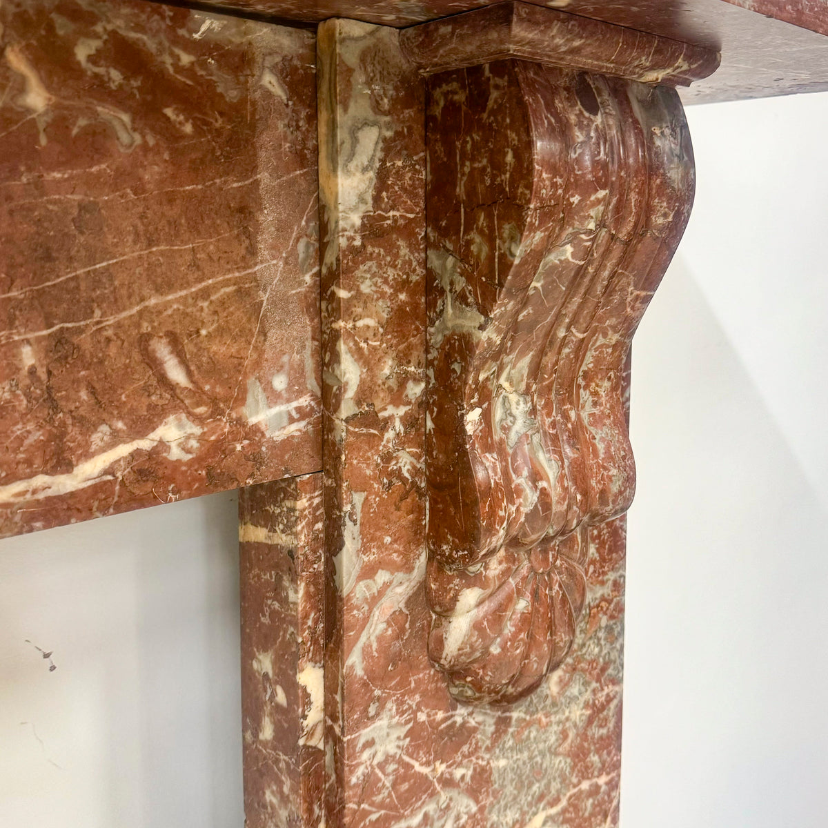 Antique Rose Royale Red Marble Fireplace Surround | Pair Available | The Architectural Forum