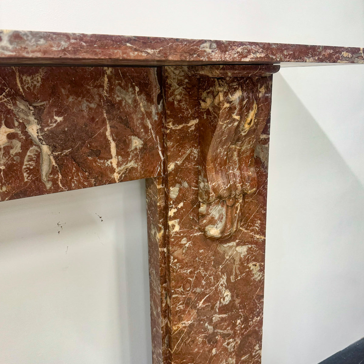 Antique Rose Royale Red Marble Fireplace Surround | Pair Available | The Architectural Forum