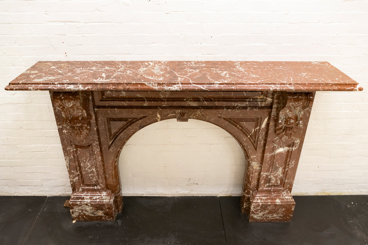 Antique Victorian Arched Rouge Royal Marble Surround | The Architectural Forum