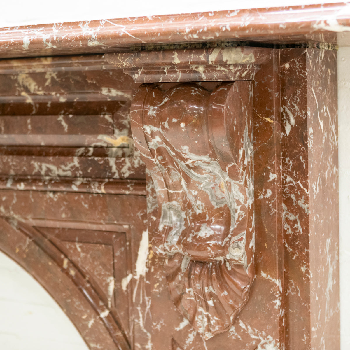 Antique Victorian Arched Rouge Royal Marble Surround | The Architectural Forum