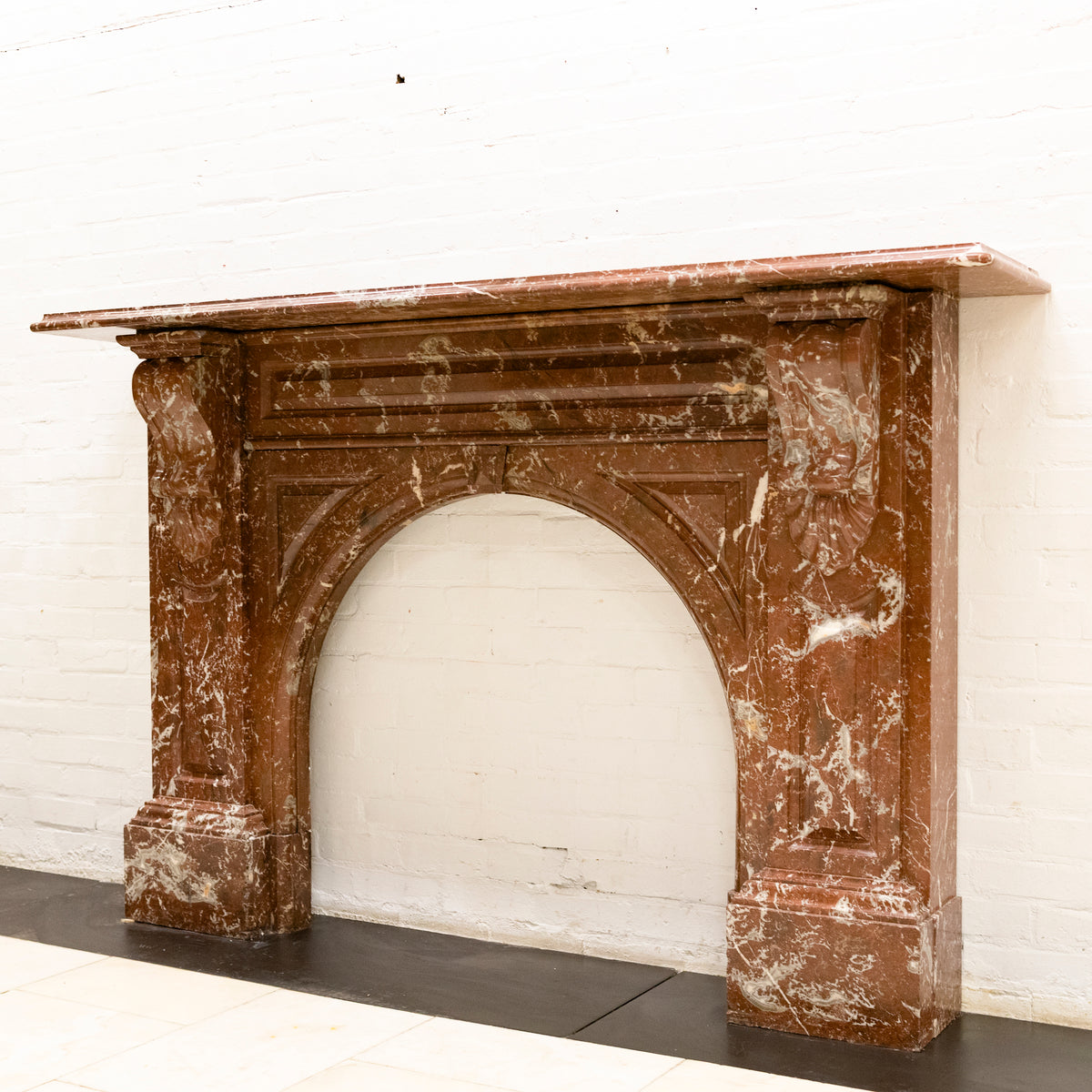 Antique Victorian Arched Rouge Royal Marble Surround | The Architectural Forum