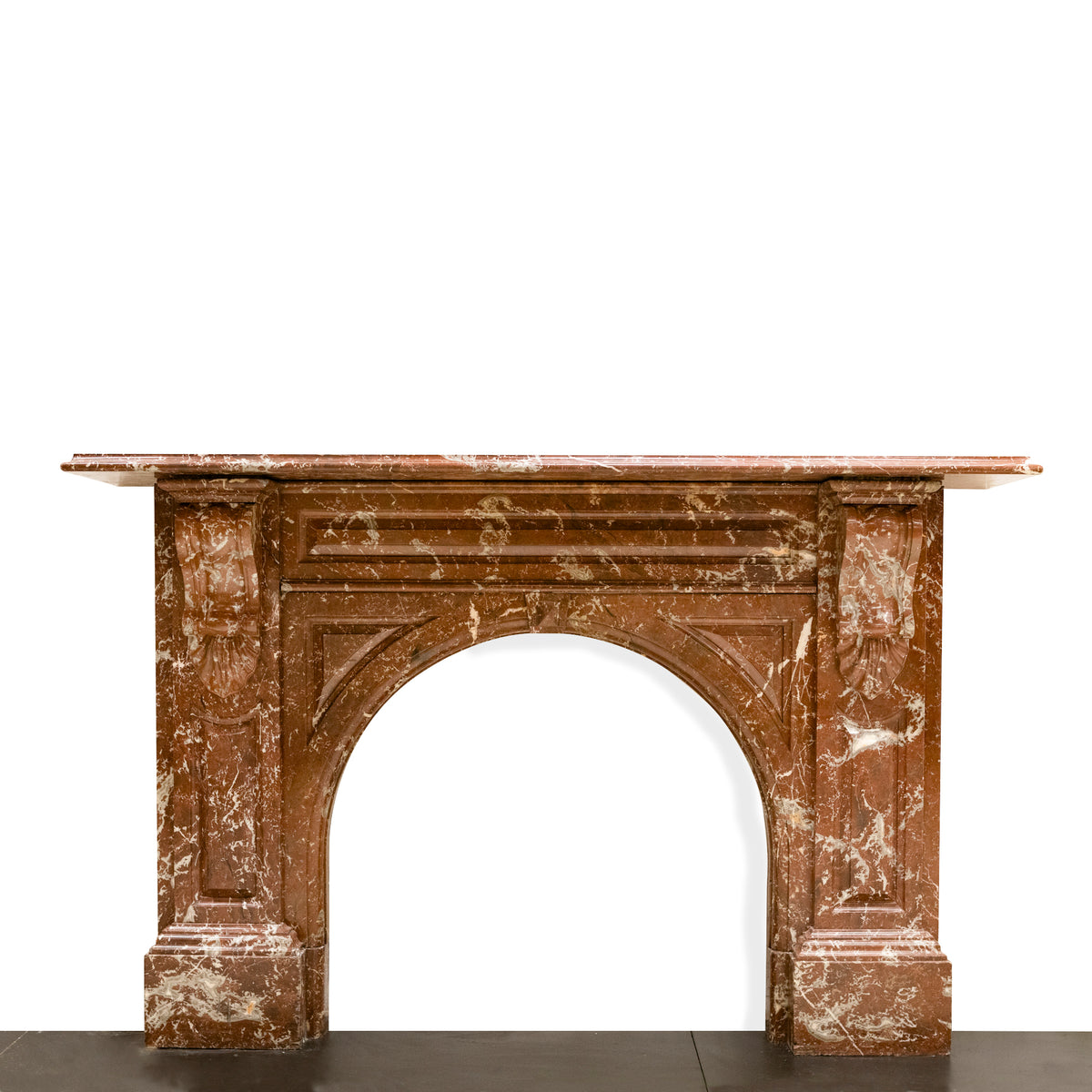 Antique Victorian Arched Rouge Royal Marble Surround | The Architectural Forum