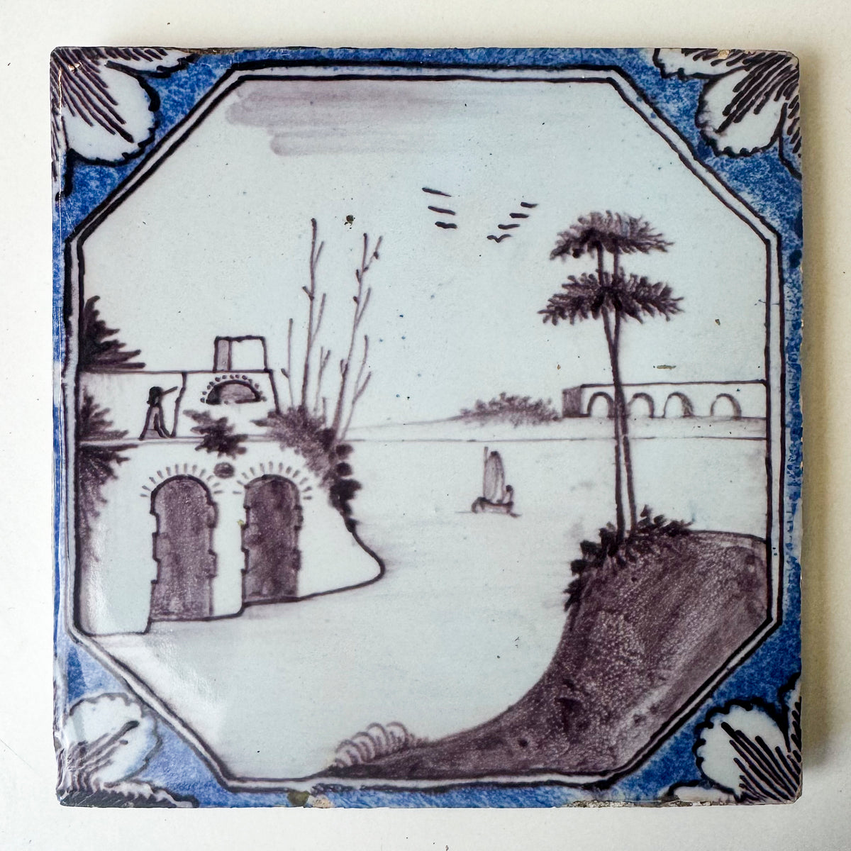 Antique Manganese Blue Dutch Delft Tiles | The Architectural Forum