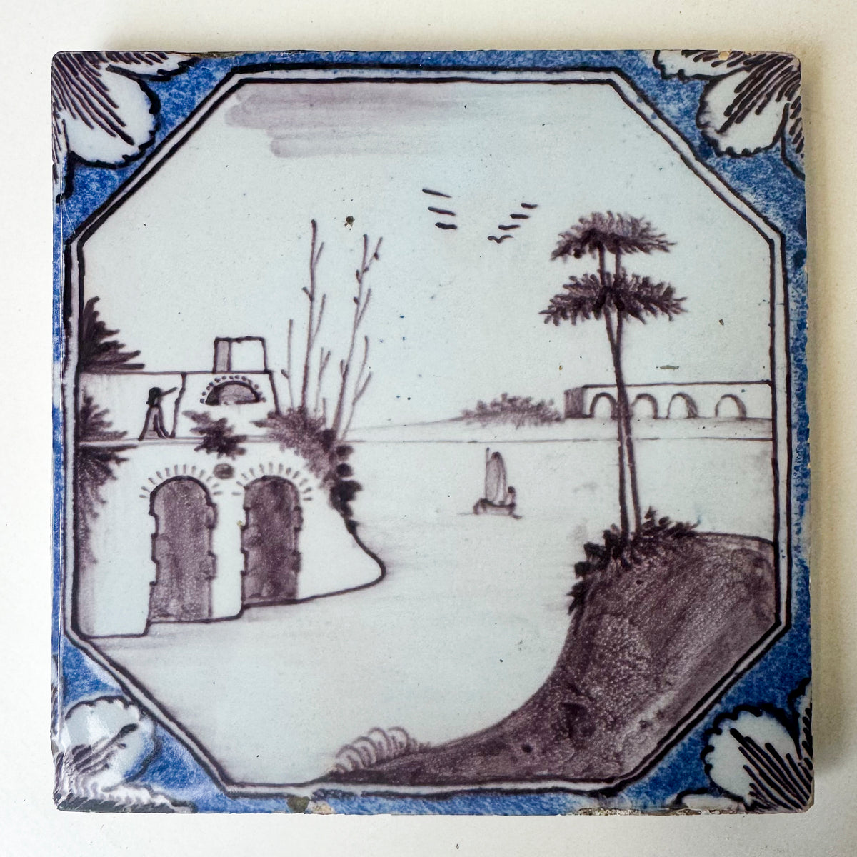 Antique Manganese Blue Dutch Delft Tiles | The Architectural Forum