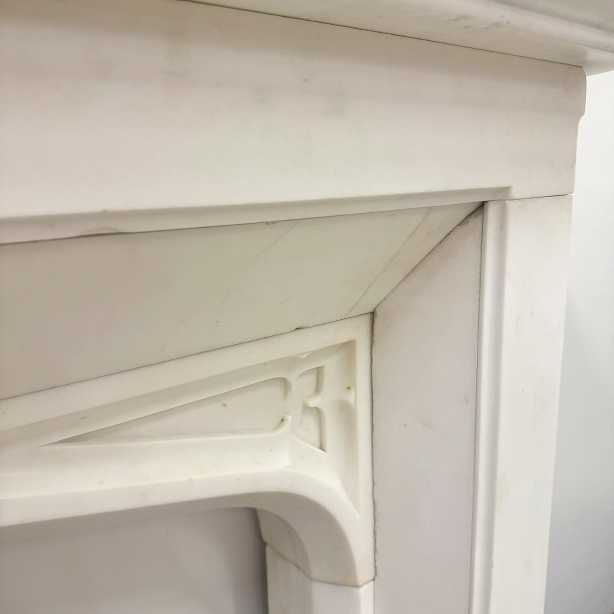 Antique Gothic Revival Statuary Marble Fireplace | The Architectural Forum