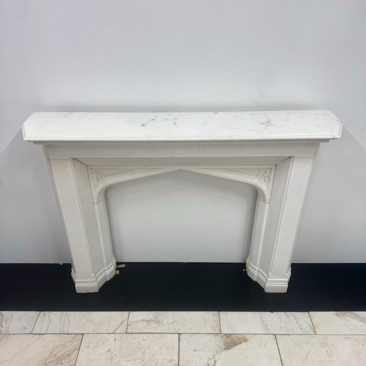 Antique Gothic Revival Statuary Marble Fireplace | The Architectural Forum