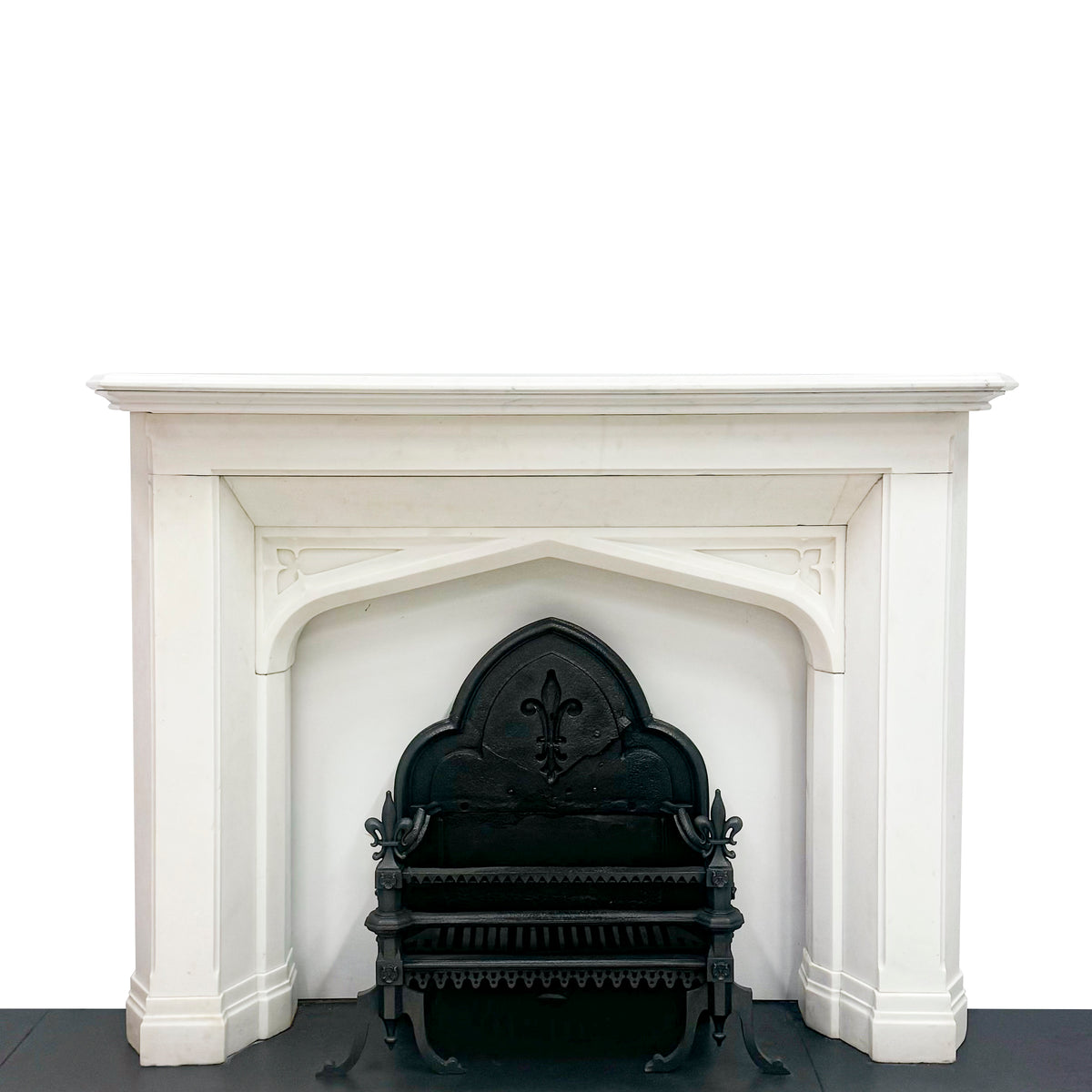 Antique Gothic Revival Statuary Marble Fireplace | The Architectural Forum