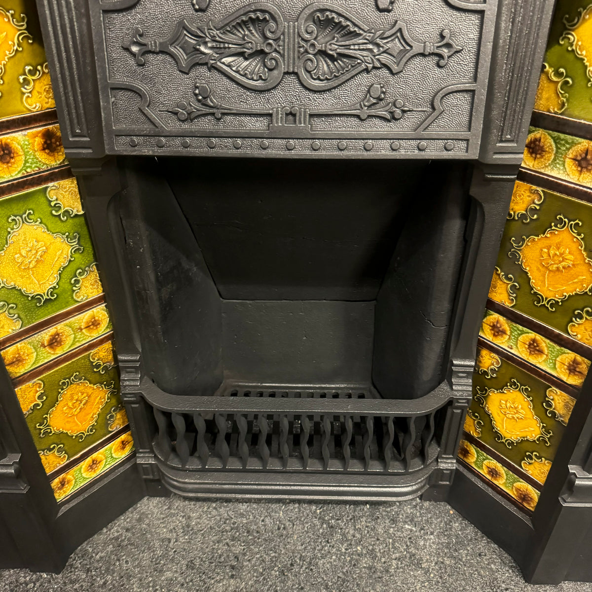 Antique Victorian Tiled Cast Iron Combination Fireplace | The Architectural Forum