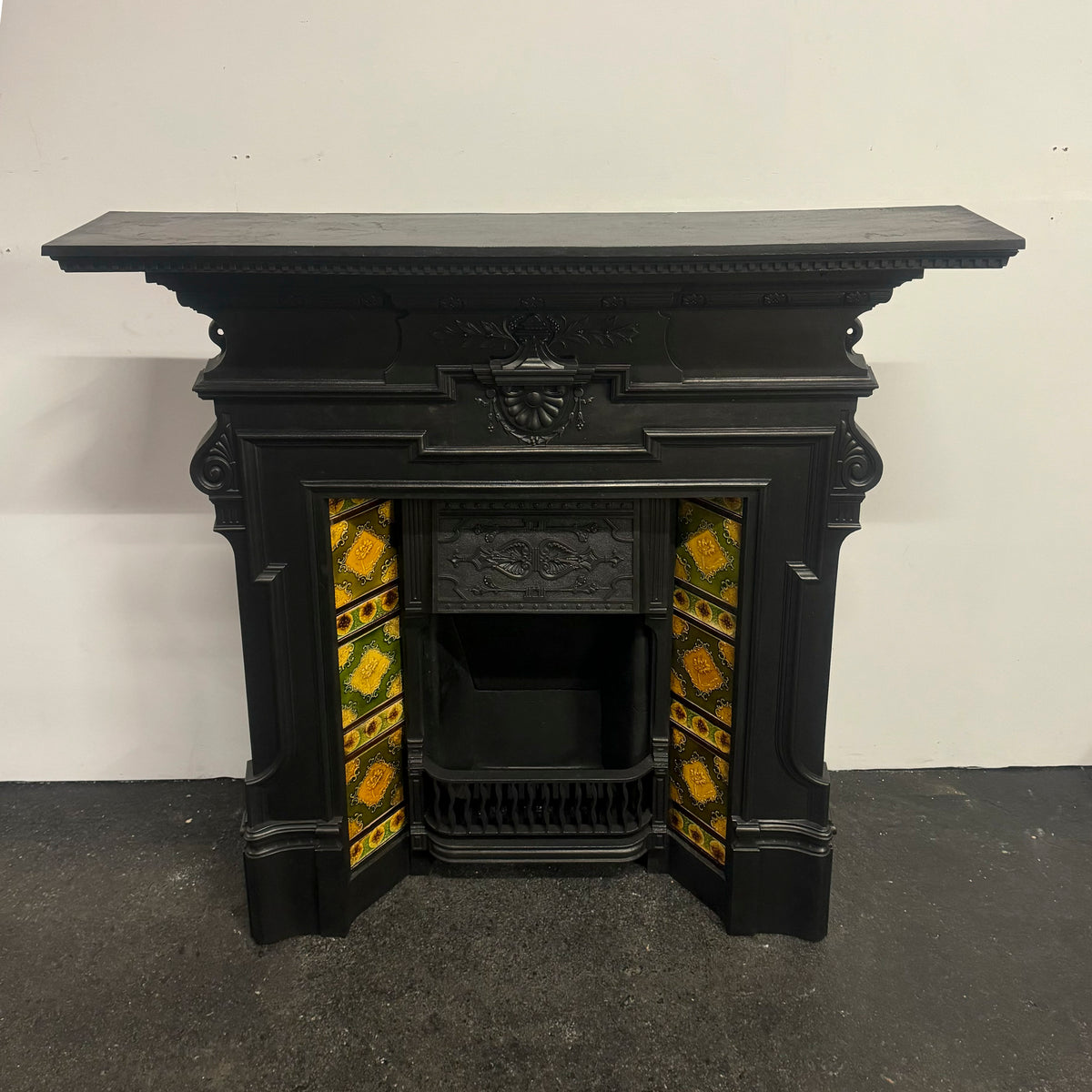 Antique Victorian Tiled Cast Iron Combination Fireplace | The Architectural Forum