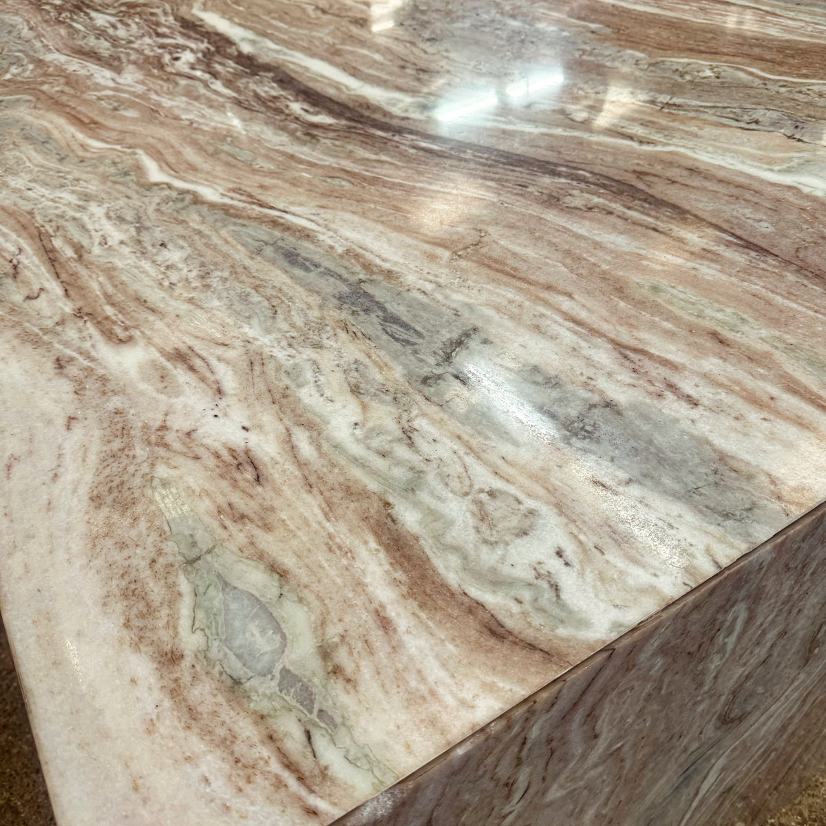 Brown and Green Marble Kitchen Island with Sink | The Architectural Forum