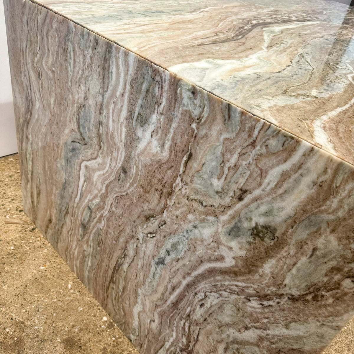 Brown and Green Marble Kitchen Island with Sink | The Architectural Forum