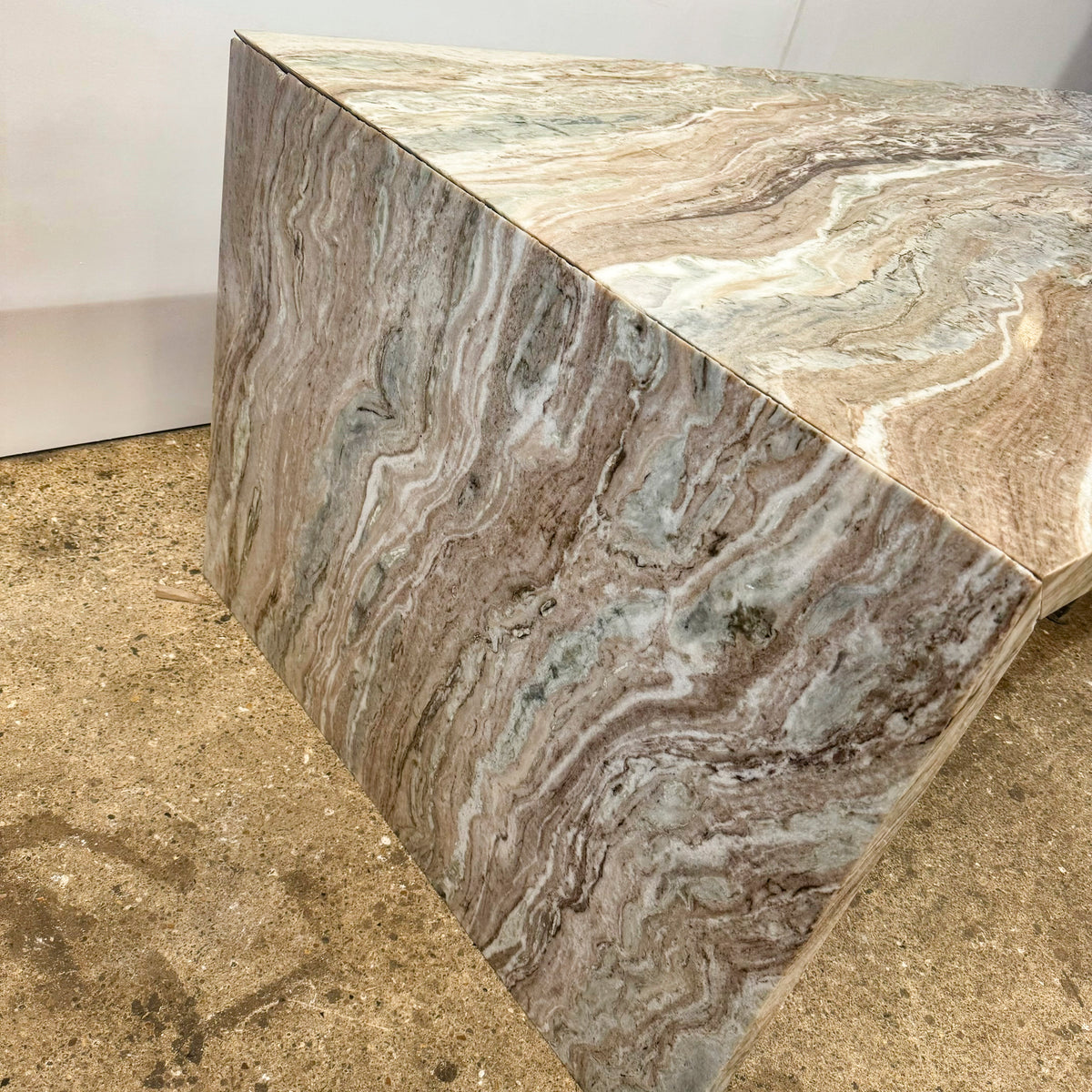 Brown and Green Marble Kitchen Island with Sink | The Architectural Forum