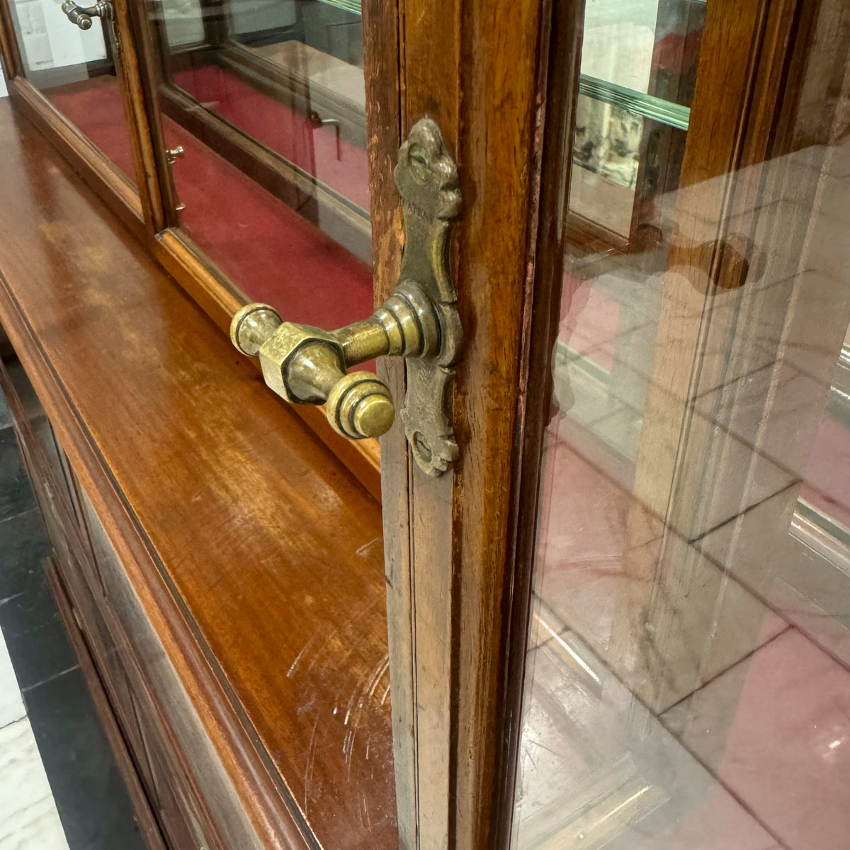 Antique Edwardian Mirrored Shop Display Cabinet