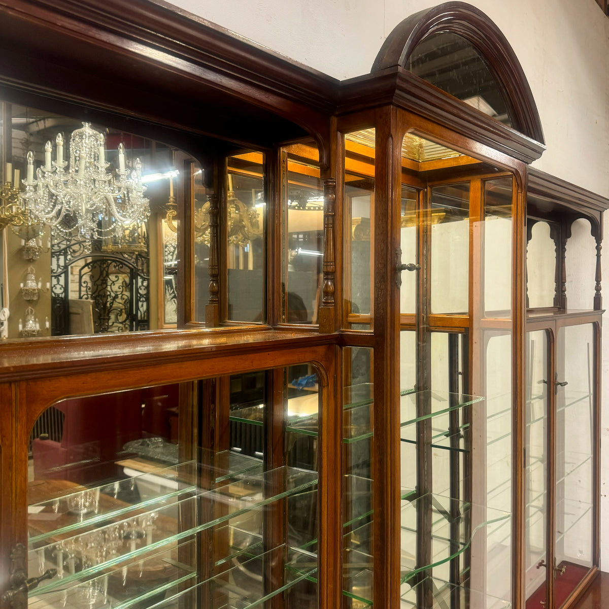 Antique Edwardian Mirrored Shop Display Cabinet