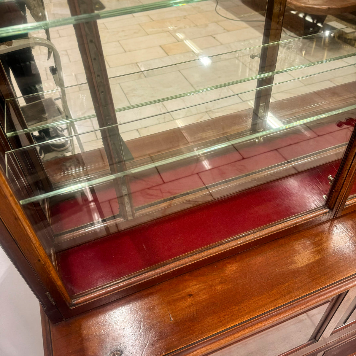 Antique Edwardian Mirrored Shop Display Cabinet