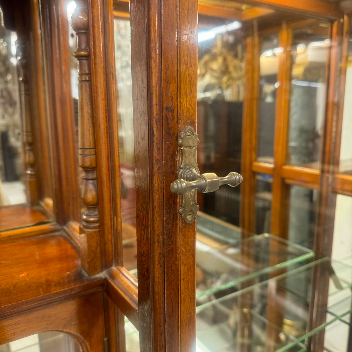 Antique Edwardian Mirrored Shop Display Cabinet