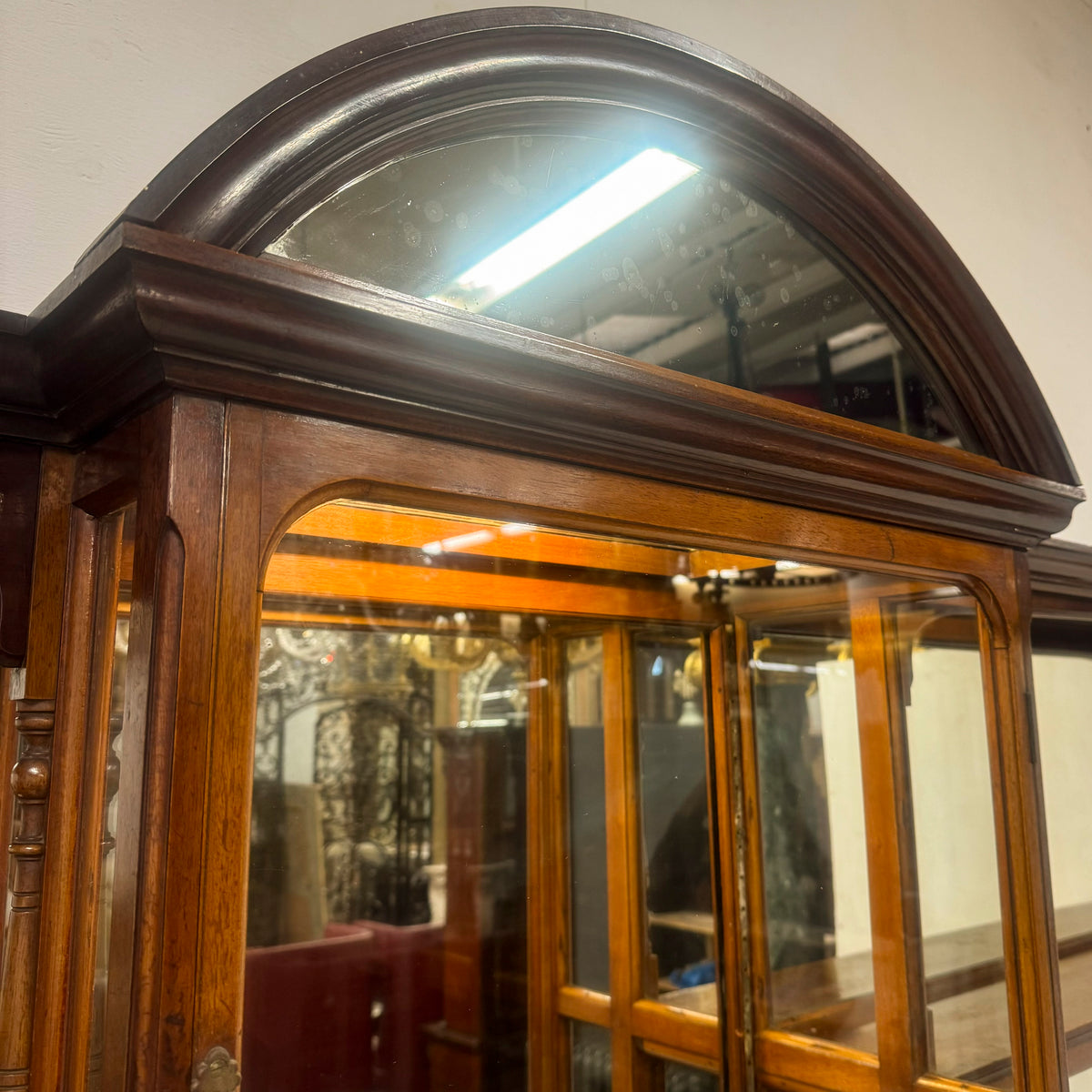 Antique Edwardian Mirrored Shop Display Cabinet