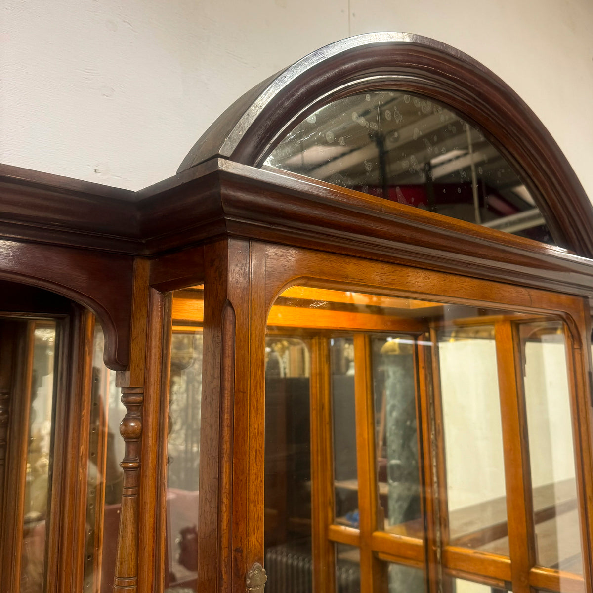 Antique Edwardian Mirrored Shop Display Cabinet