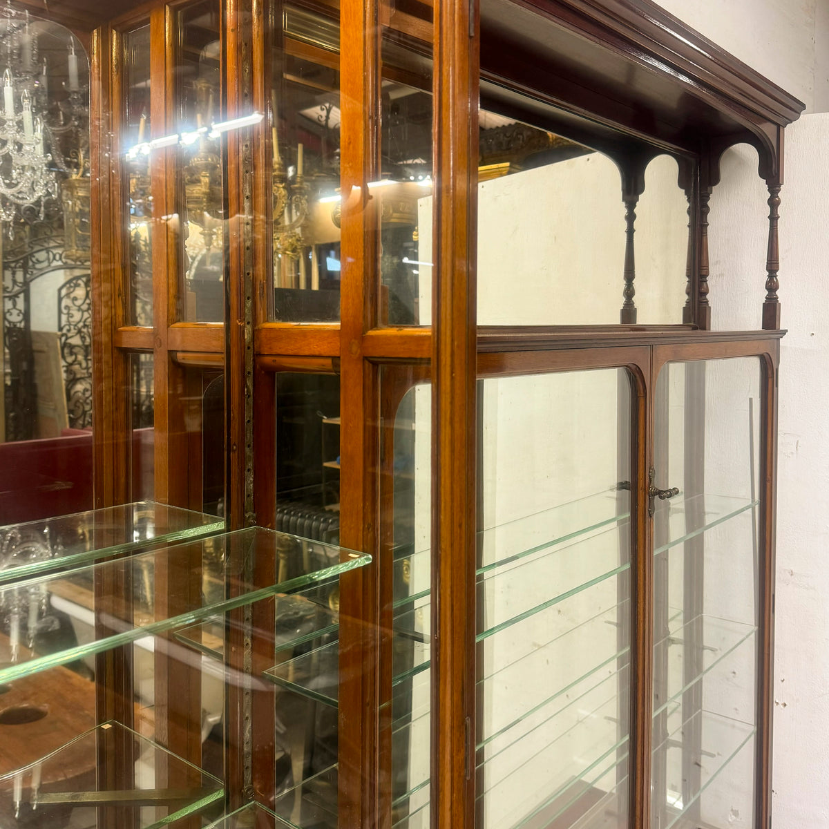 Antique Edwardian Mirrored Shop Display Cabinet