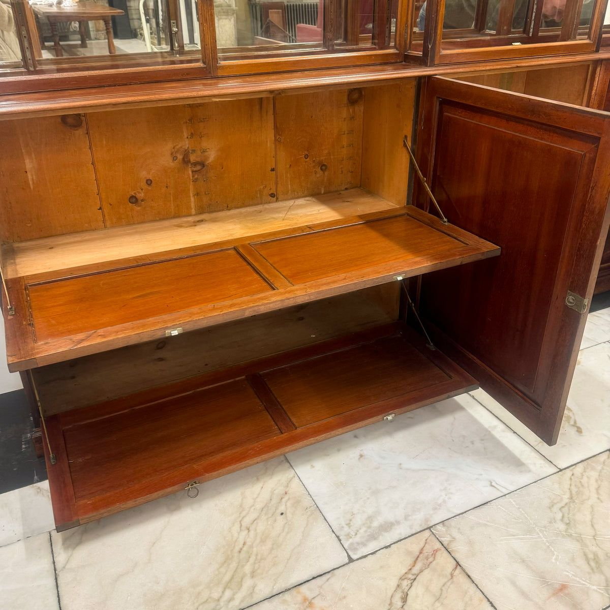 Antique Edwardian Mirrored Shop Display Cabinet