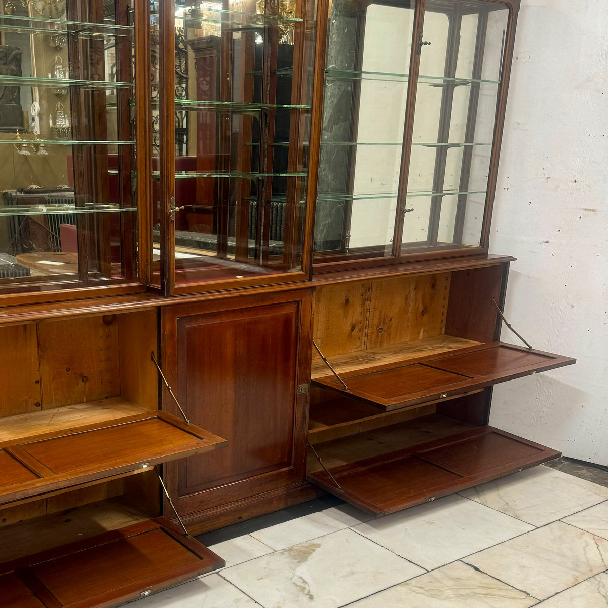 Antique Edwardian Mirrored Shop Display Cabinet