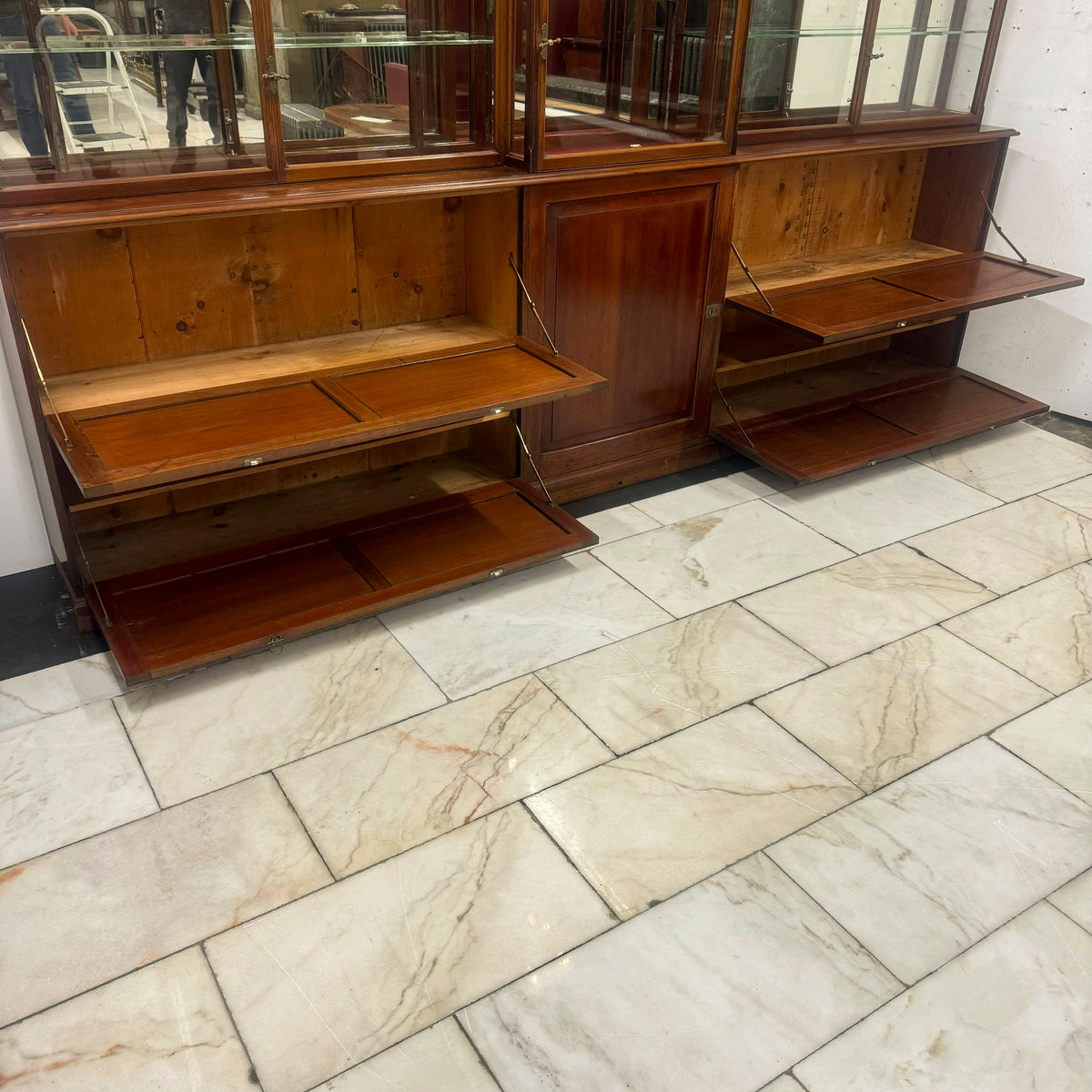 Antique Edwardian Mirrored Shop Display Cabinet