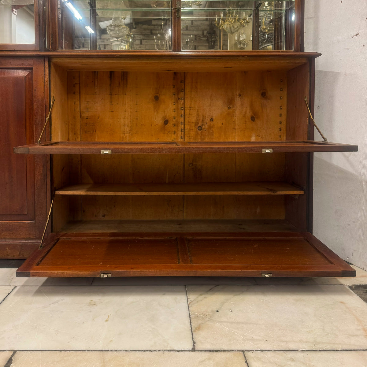 Antique Edwardian Mirrored Shop Display Cabinet