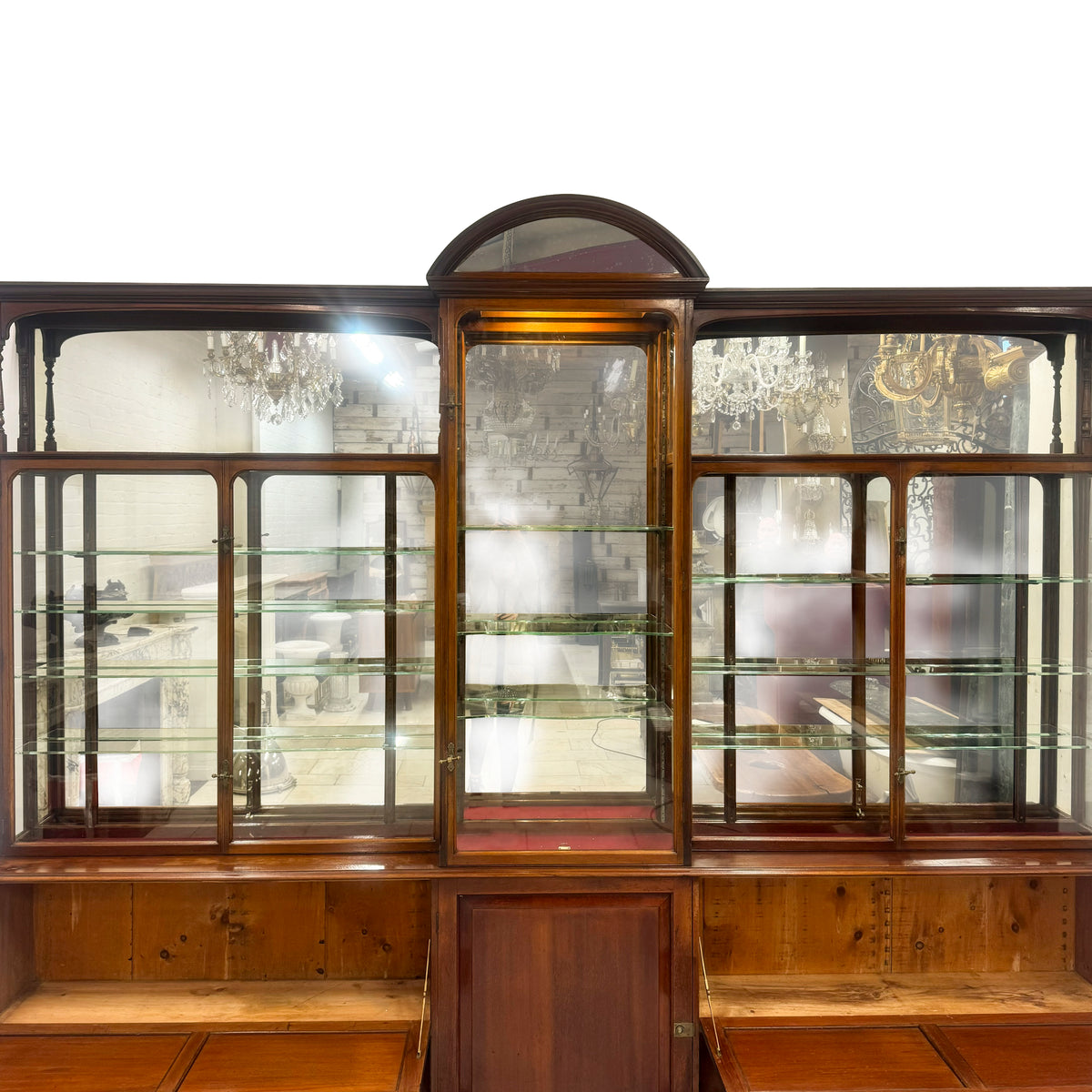 Antique Edwardian Mirrored Shop Display Cabinet