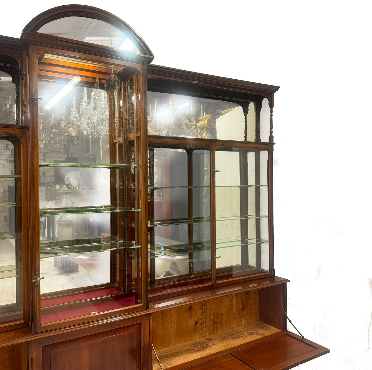 Antique Edwardian Mirrored Shop Display Cabinet