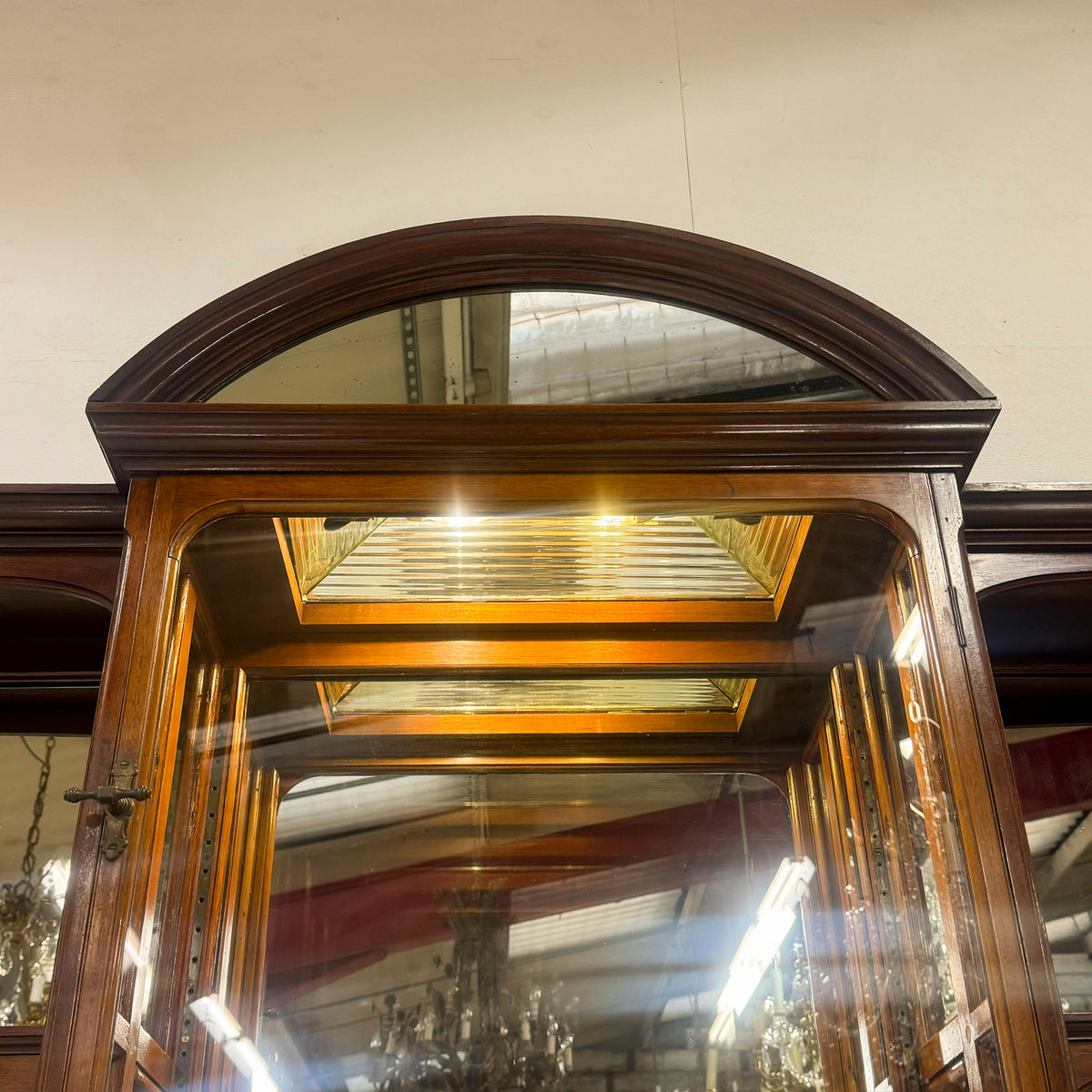 Antique Edwardian Mirrored Shop Display Cabinet