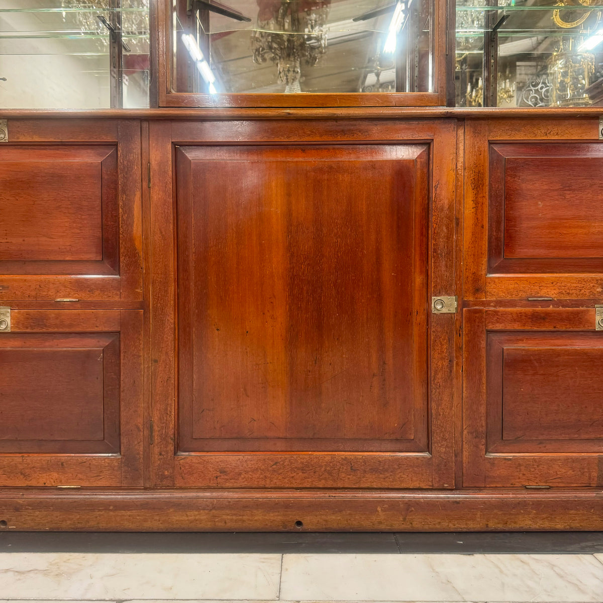 Antique Edwardian Mirrored Shop Display Cabinet