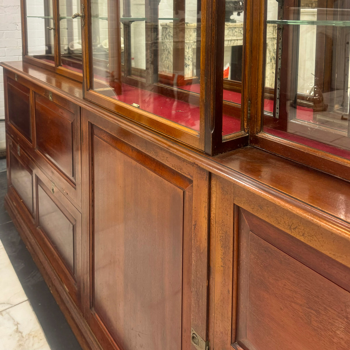 Antique Edwardian Mirrored Shop Display Cabinet