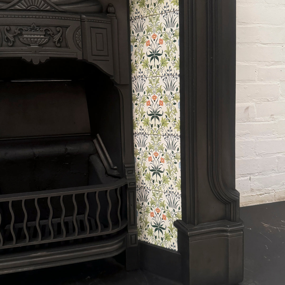 Antique Victorian Tiled Cast Iron Combination Fireplace | The Architectural Forum