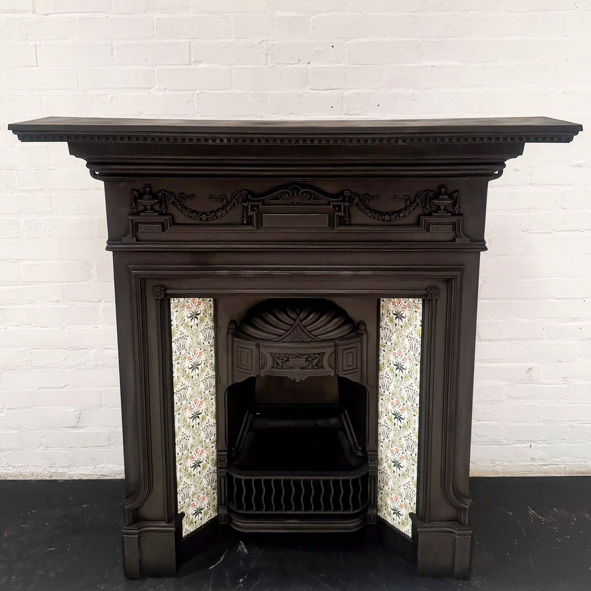 Antique Victorian Tiled Cast Iron Combination Fireplace | The Architectural Forum