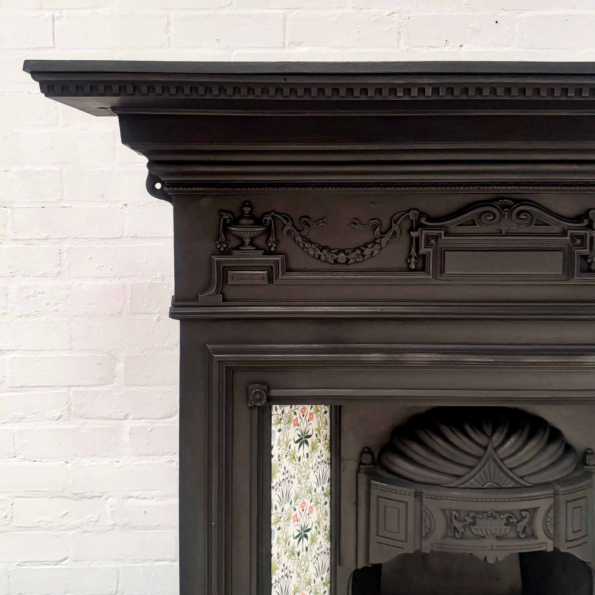 Antique Victorian Tiled Cast Iron Combination Fireplace | The Architectural Forum