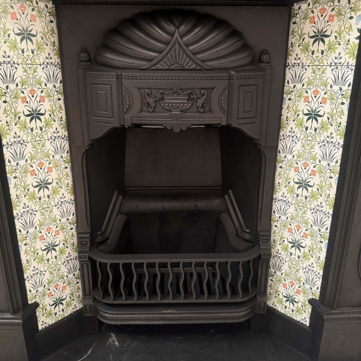 Antique Victorian Tiled Cast Iron Combination Fireplace | The Architectural Forum