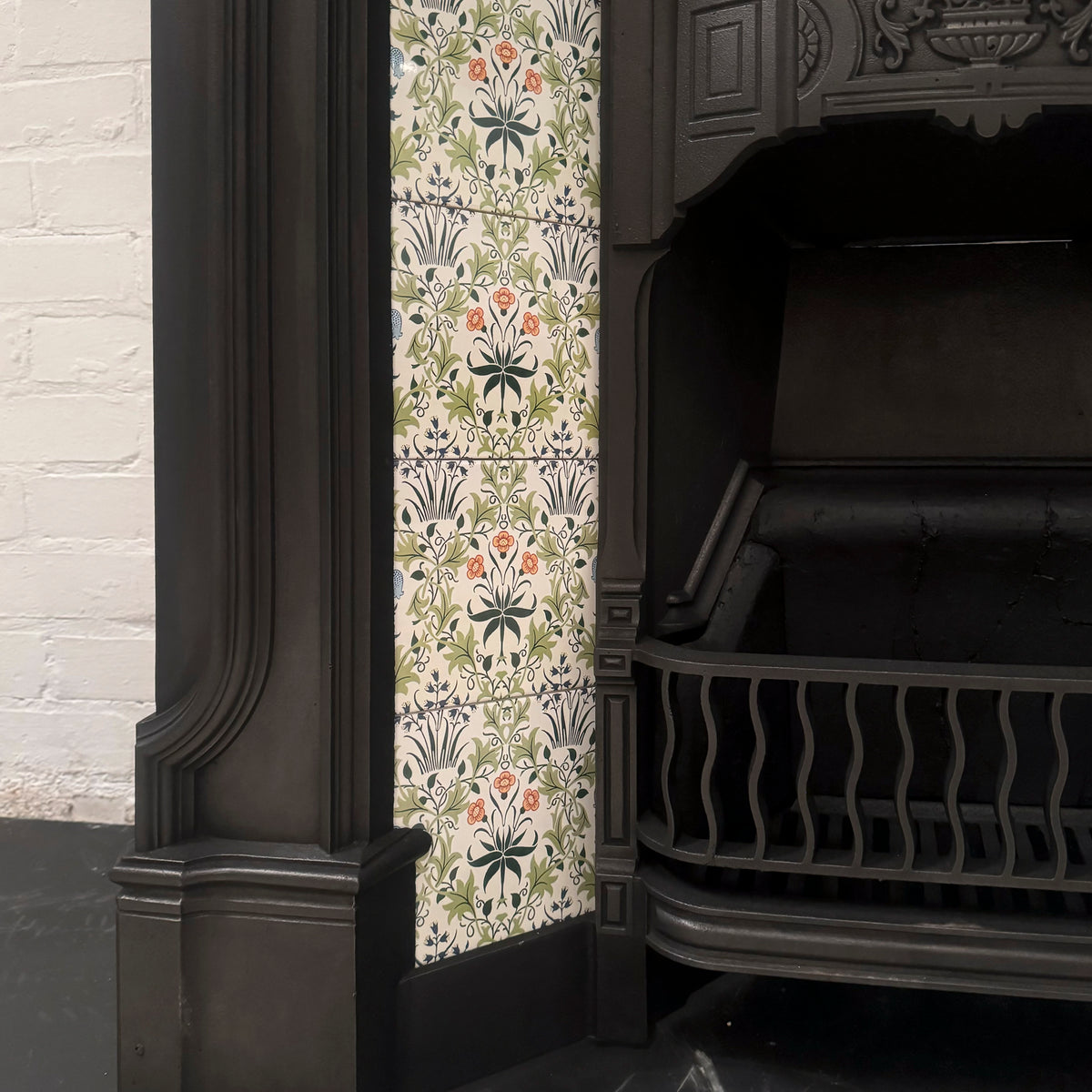 Antique Victorian Tiled Cast Iron Combination Fireplace | The Architectural Forum