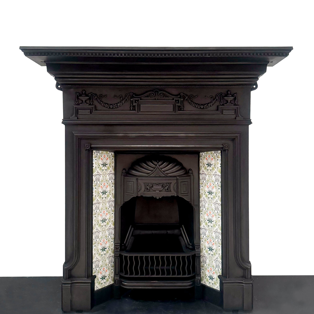 Antique Victorian Tiled Cast Iron Combination Fireplace | The Architectural Forum