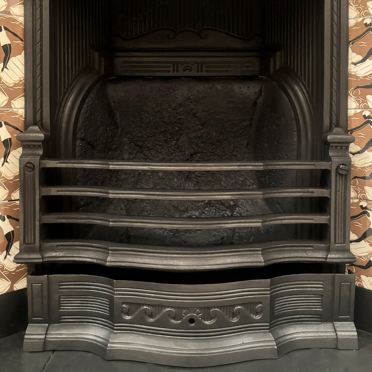 Antique Victorian Tiled Cast Iron Fireplace Insert | The Architectural Forum