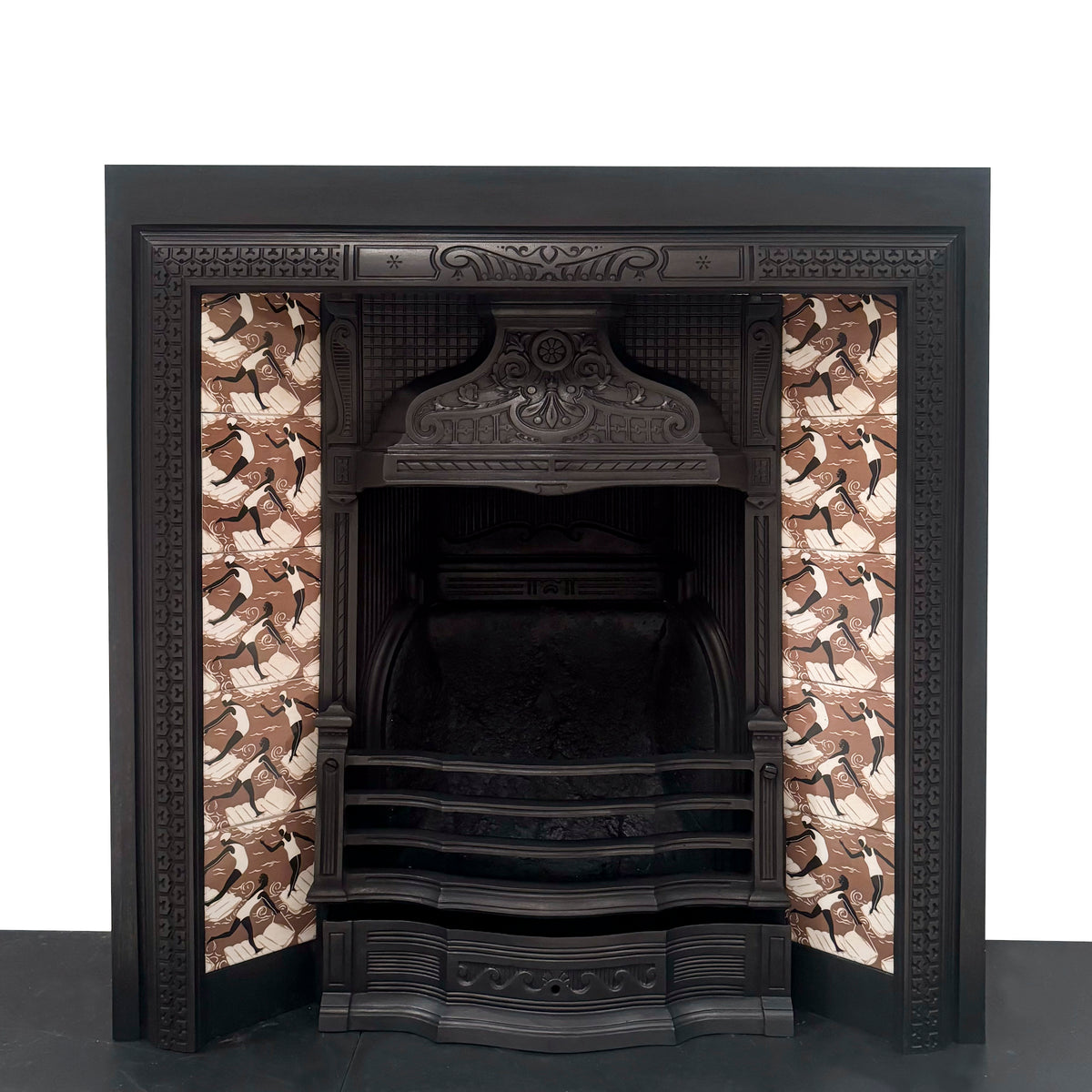 Antique Victorian Tiled Cast Iron Fireplace Insert | The Architectural Forum