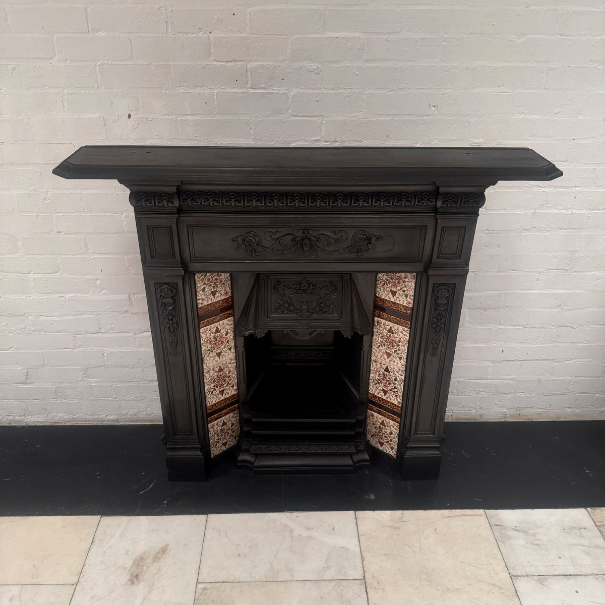 Antique Victorian Cast Iron Tiled Combination Fireplace | The Architectural Forum