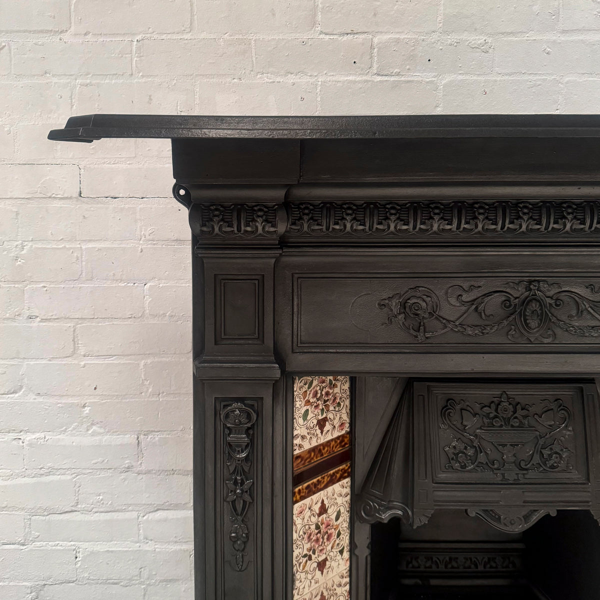 Antique Victorian Cast Iron Tiled Combination Fireplace | The Architectural Forum